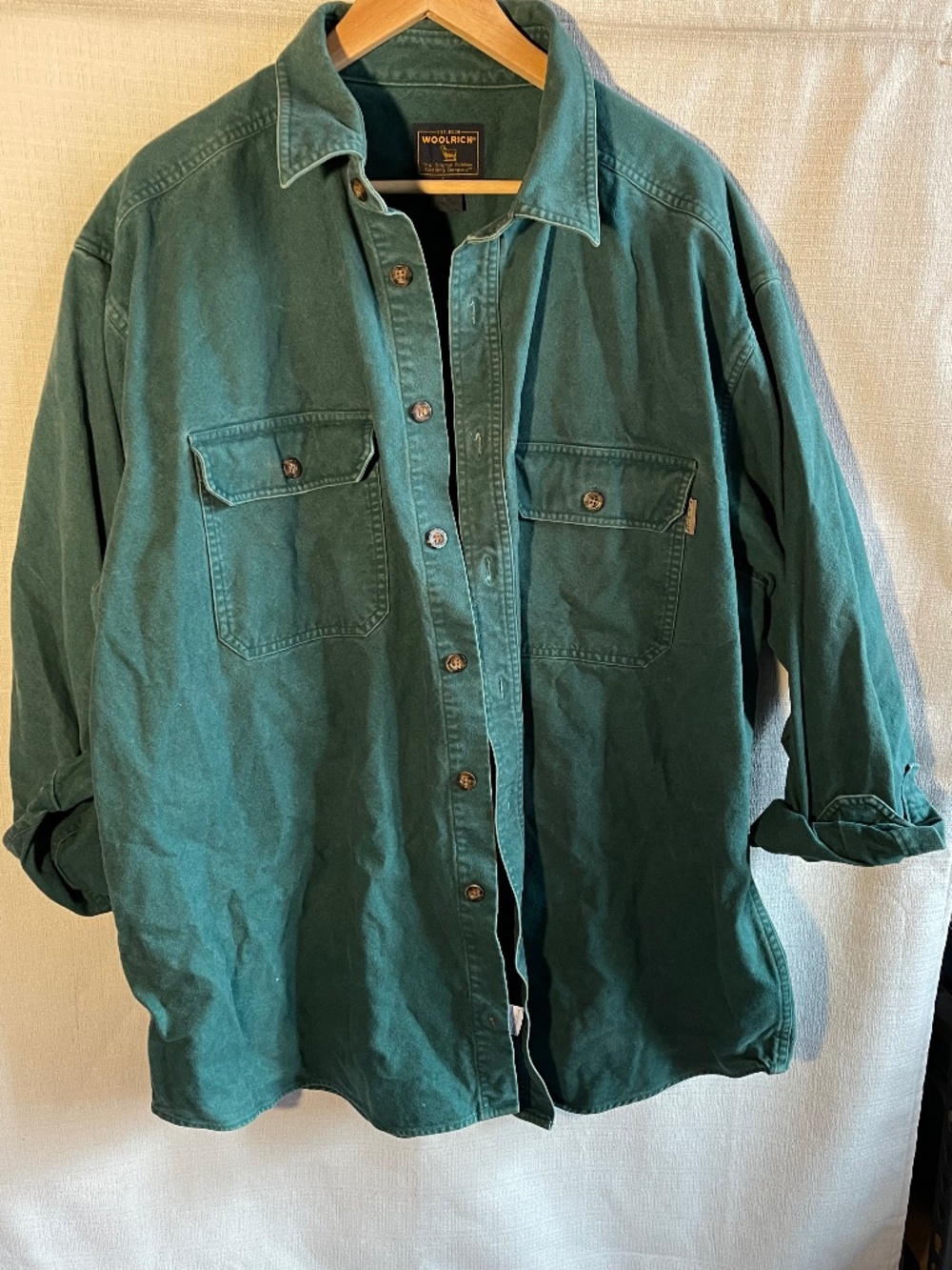 Woolrich Teal Green Workshirt with Chest Pockets